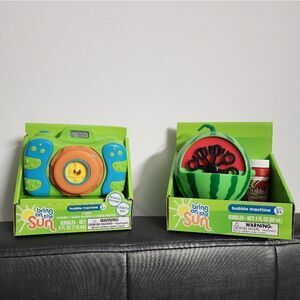 New Bring On The Sun Watermelon and Photo Camera Bubble Machines Bundle.